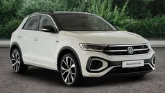 Pure white with black roof Used 2022 VW T-Roc R-line SUV | £24,390 (Fair price)