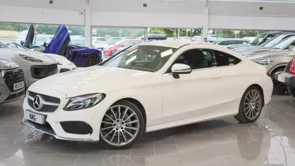 Used Mercedes C220 AMG line 170 HP (125 kW) 2016 White Coupe