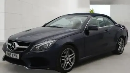 Used Mercedes E220 AMG line 177 HP (130 kW) 2015 Blue Cabriolet