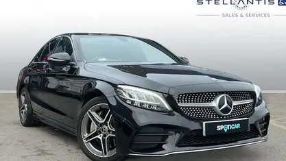 Used Mercedes C300 AMG line 258 HP (189 kW) 2018 Blue Sedan