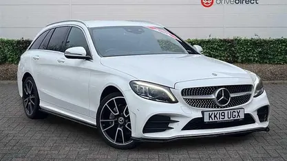 White Used 2019 Mercedes C220 AMG Line Premium Estate | £18,250 (Fair price)
