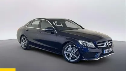 Used Mercedes C250 AMG line 204 HP (150 kW) 2018 Blue Sedan