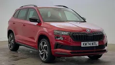 Velvet red metallic Used 2025 Skoda Karoq SportLine SUV | £28,900 (Fair price)