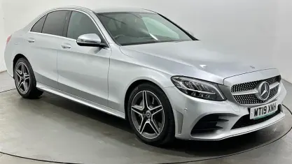 Used Mercedes C300 AMG line 258 HP (189 kW) 2019 Silver Sedan
