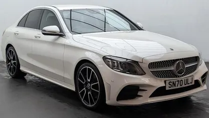 White Used 2019 Mercedes C220 AMG line Sedan | £17,150 (Fair price)