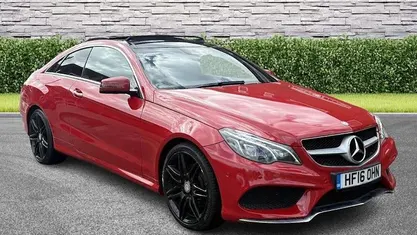 Used Mercedes E220 AMG Line Premium 177 HP (130 kW) 2015 Red Coupe