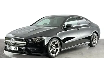 Used Mercedes CLA220 AMG line 190 HP (139 kW) 2019 Black Coupe
