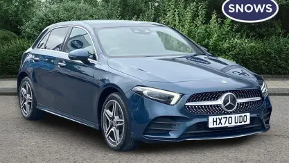 Used Mercedes A250 AMG Line Premium Plus 218 HP (160 kW) 2020 Blue Hatchback