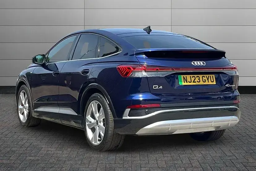 Used Audi Q4 Sportback e-tron S-Line 147 kW (201 HP) 2023 Navarra blue SUV