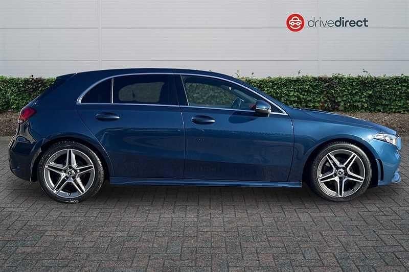 Used Mercedes A180 AMG line 136 HP (100 kW) 2020 Blue Hatchback
