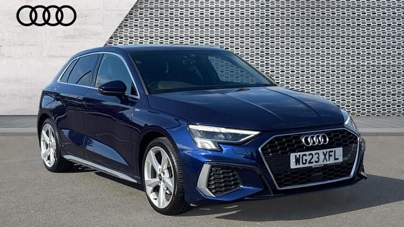 Blue Used 2023 Audi A3 S-Line Hatchback | £21,303 (Good price) - Image 1/4