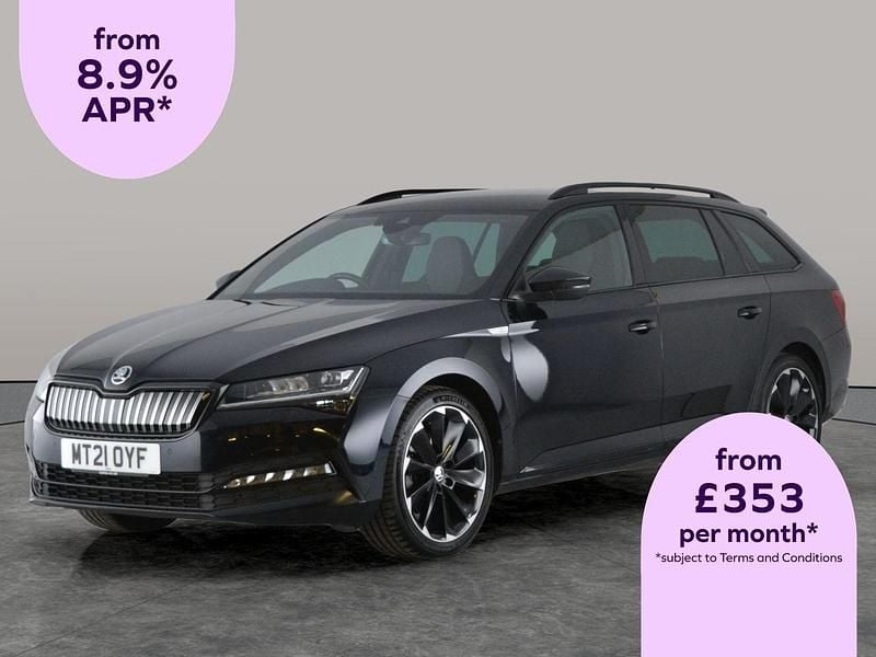 Black Used 2021 Skoda Superb SportlinePlus Estate | £21,338 (Good price) - Image 1/2
