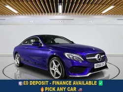 Blue Used 2016 Mercedes C220 AMG line Coupe | £14,599 (Fair price)