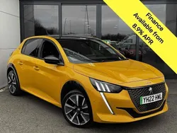 Yellow Used 2022 Peugeot e-208 Premium Hatchback | £11,995 (Fair price)