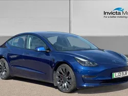 Blue Used 2021 Tesla Model 3 Performance Sedan | £22,000 (Fair price)