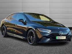 Obsidian black Used 2025 Mercedes EQE350 AMG line Sedan | £59,490 (Expensive)