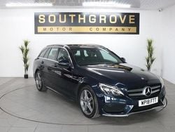 Blue Used 2018 Mercedes C220 AMG line Estate | £13,789 (Good price)