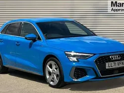 Blue Used 2021 Audi A3 e-tron S-Line Hatchback | £19,890 (Fair price)