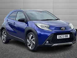 Juniper blue with black Used 2023 Toyota Aygo Hatchback | £14,895 (Fair price)