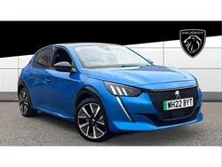 Blue Used 2022 Peugeot e-208 Premium Hatchback | £14,905 (Fair price)