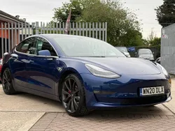 Blue Used 2020 Tesla Model 3 Performance Sedan | £18,495 (Fair price)
