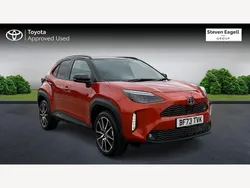 Orange/black Used 2023 Toyota Yaris Hybrid Sport Hatchback | £23,228 (Expensive)