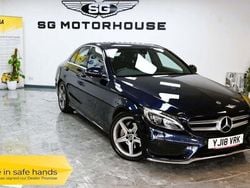 Blue Used 2018 Mercedes C220 AMG line Sedan | £14,595 (Good price)