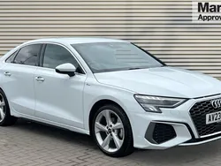 White Used 2023 Audi A3 S-Line Sedan | £21,136 (Fair price)