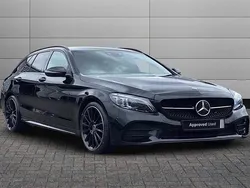 Obsidian black Used 2021 Mercedes C200 AMG line Estate | £20,790 (Fair price)