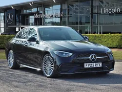 Obsidian black metallic Used 2023 Mercedes C220 AMG Line Premium Sedan | £32,999 (Fair price)