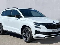 Moon white metallic Used 2025 Skoda Karoq SportLine SUV | £32,990 (Expensive)