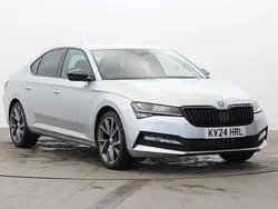 Brilliant silver metallic New 2024 Skoda Superb SportlinePlus Hatchback | £27,498 (Fair price)