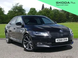 Black Used 2019 Skoda Superb SportlinePlus Hatchback | £21,995 (A bit pricey)