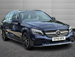 Blue Used 2019 Mercedes C300 AMG Line Premium Plus Estate | £26,295 (A bit pricey)