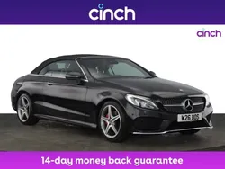 Black Used 2018 Mercedes C220 AMG line Cabriolet | £19,899 (Fair price)