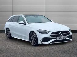 White Used 2025 Mercedes C300e AMG Line Premium Estate | £39,250 (Fair price)
