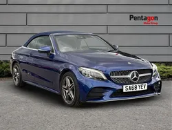 Blue Used 2018 Mercedes C220 AMG Line Premium Cabriolet | £20,950 (Fair price)