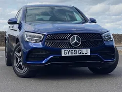 Brilliant blue Used 2019 Mercedes GLC220 AMG line Coupe | £23,490 (Fair price)