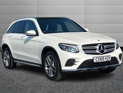 Polar white Used 2018 Mercedes GLC220 AMG Line Premium Estate | £20,995 (Fair price)