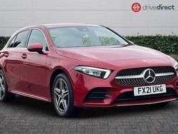 Metallic volcano red Used 2021 Mercedes A250 AMG line Hatchback | £15,298 (Fair price)