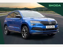 Race blue Used 2021 Skoda Karoq SportLine SUV | £20,895 (Fair price)