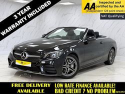 Black Used 2020 Mercedes C200 AMG line Cabriolet | £21,395 (Fair price)