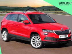 Velvet red metallic Used 2021 Skoda Karoq SE L SUV | £16,750 (Fair price)