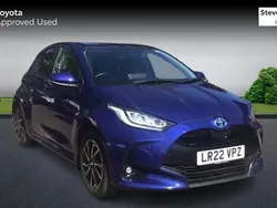 Blue Used 2022 Toyota Yaris Hybrid Design Hatchback | £16,354 (Fair price)
