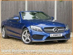 Brilliant blue Used 2017 Mercedes C220 AMG line Cabriolet | £17,650 (Fair price)