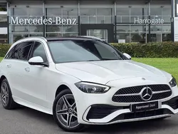 White Used 2024 Mercedes C300e AMG Line Premium Plus Estate | £41,000 (Fair price)