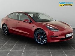 Red Used 2022 Tesla Model 3 Performance Sedan | £25,795 (A bit pricey)