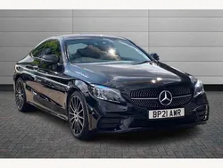 Black Used 2021 Mercedes C220 AMG line Coupe | £26,895 (Expensive)