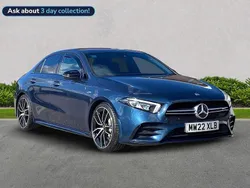 Blue Used 2022 Mercedes A35 AMG Premium Sedan | £29,535 (Fair price)