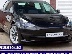 Black Used 2022 Tesla Model 3 Long Range Sedan | £24,750 (A bit pricey)